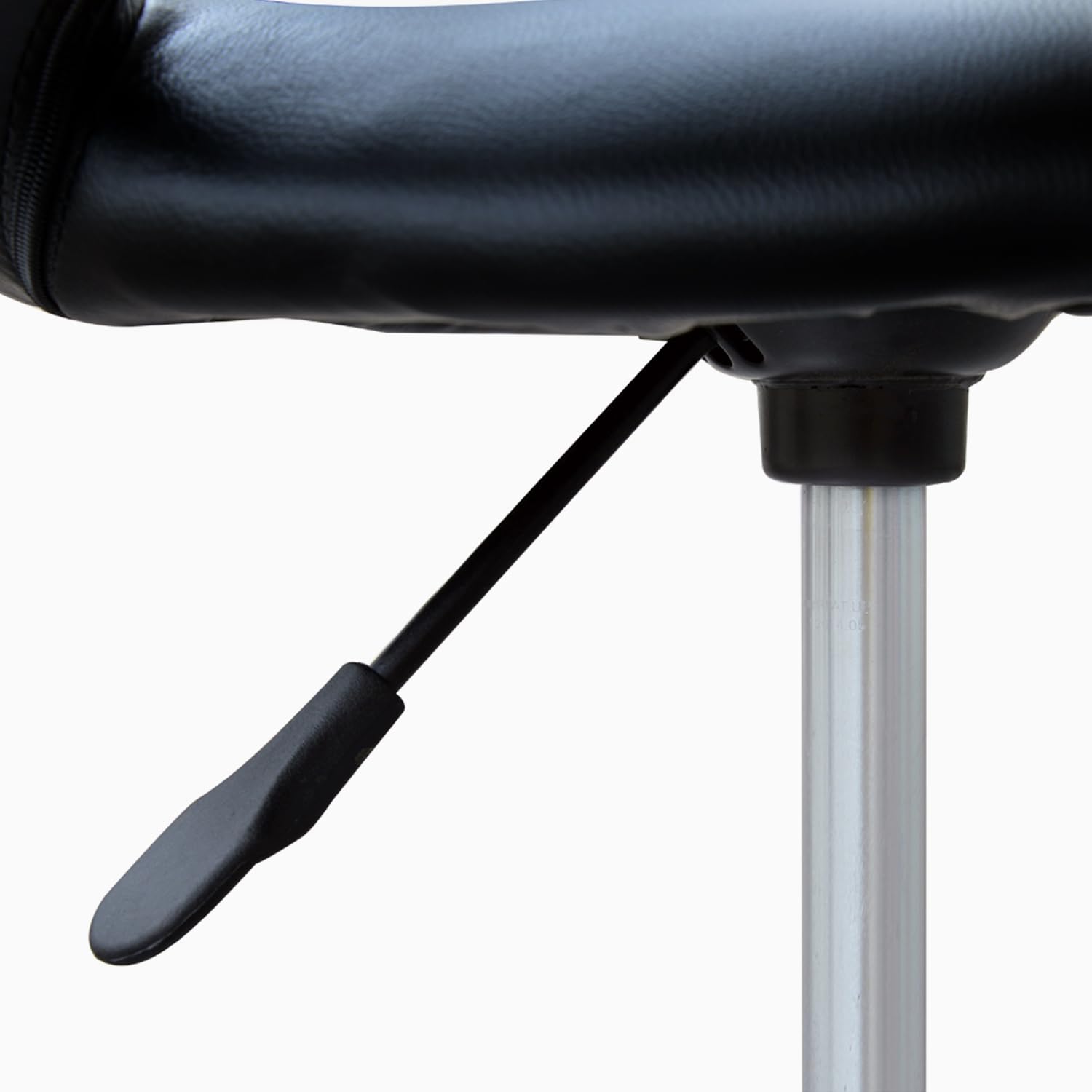 HOMCOM Crescent Rolling Salon Stool, Adjustable Height, Black