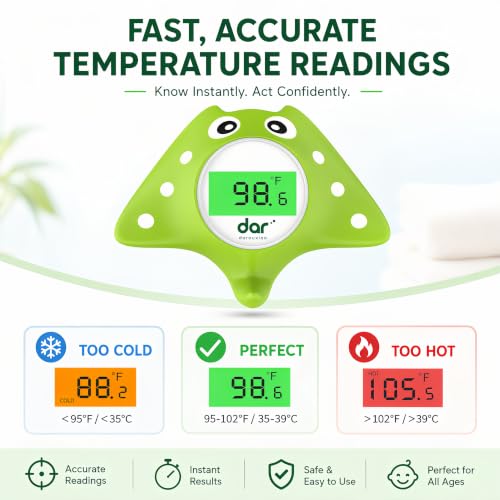 Image of Baby Bath Thermometer, Floating Digital Water Thermometer with 3-Color Backlit Temperature Alert, BPA-Free Waterproof Bath Toy, Accurate LCD Display for Infant, Toddler, Kids & Pets