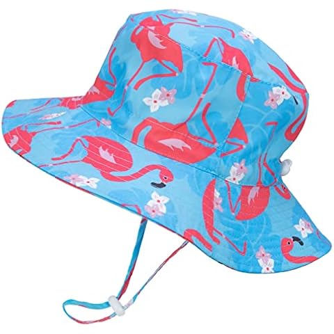 ERISO Baby Sun Hat Bucket - Outdoor Beach Summer Hats for Toddler Boys Girls UPF 50+(12-24 Months,Flamingo) Cover