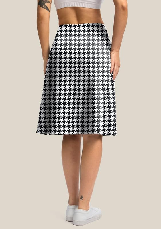 Viodia 25" Knee Length Skorts Skirts for Women with Zipper Pockets Stretchy Modest Aline Midi Skort for Casual Summer Travel - Image 2