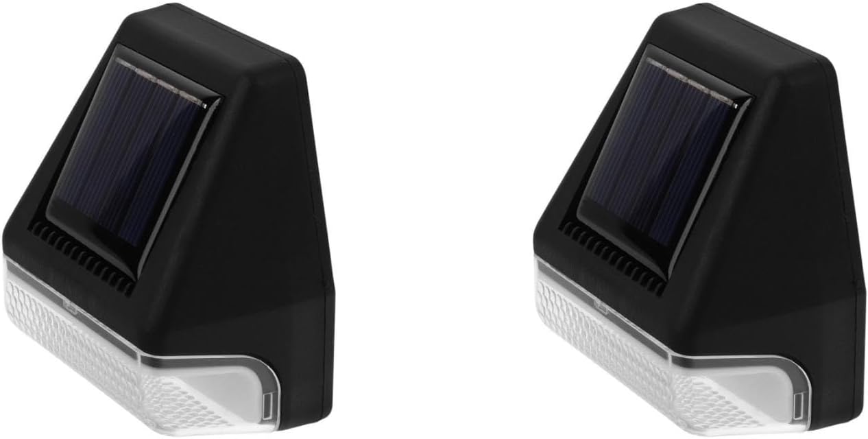 Housoutil Led Solar Wall Lamp Waterproof Solar Wall Lamp with Warm Led Light Ip65 Outdoor Lighting for Courtyard Garden Patio Fence Balcony 2.95 X 2.95 X 3.93 in