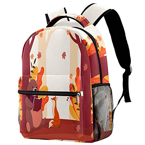 Sac à dos ours polaire multicolore pour livres et fournitures scolaires
