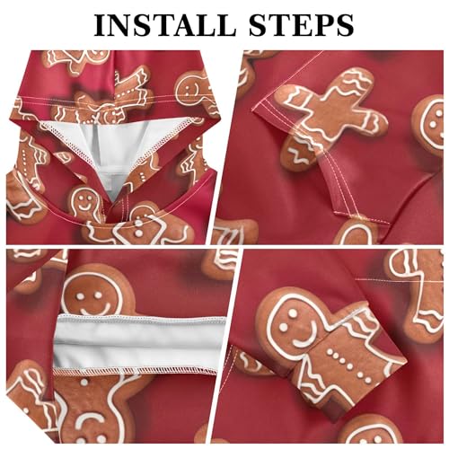 Kids Hoodies Sweaters Christmas Gingerbread Hooded Sweatshirts with Big Pockets for Boys Girls B04000193