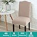 Turquoize Dining Room Chair Covers Set of 2 Spandex Removable Kitchen Chair Covers Stretch Jacquard Parson Chair Slipcover Chair Seat Covers for Dining Room, Hotel, Ceremony (2, Khaki)