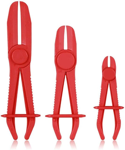 DEDC 3 Pack Plastic Tubing Cut-Off Clamp Tubing Sealing Tool Hose Line Clamp Plier Hardware Tool for Oil Pipe Tube Hose, Vechicle Trim Clips Repair Tool