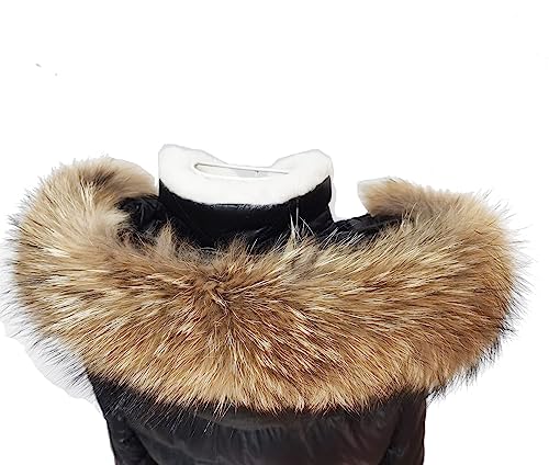 Adynice Véritable col de fourrure femmes cache-cou écharpe ferme surélevée fourrure de raton laveur colliers cou Wraps capuche unisexe