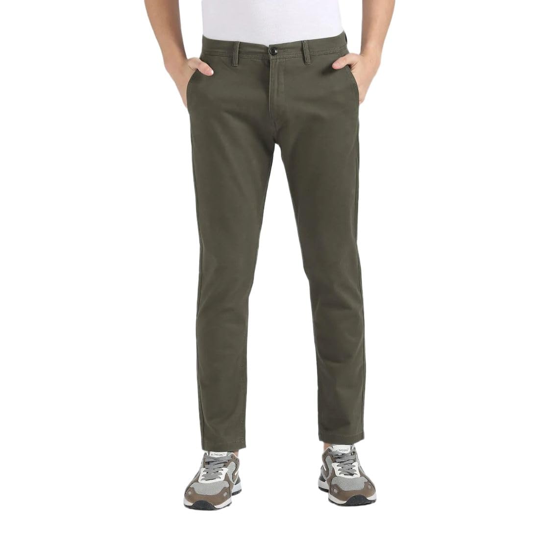 flying machine Men's Slim Tapered Fit Trousers| Solid | Mid Rise-picture-28