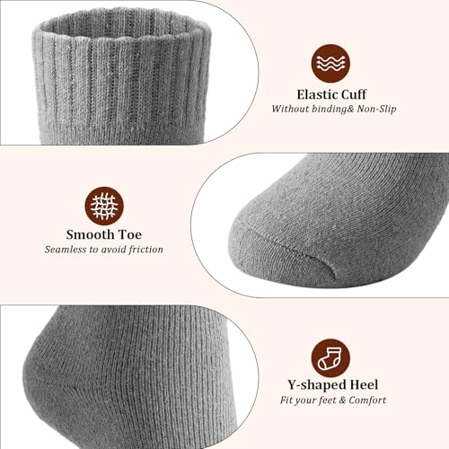 Image of Tavaleu Wool Socks for Women - Winter Soft Thick Warm Socks Vintage Crew Boot Sock Casual