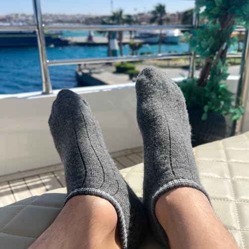 Image of 92% Merino Wool Socks Crew Cozy Heavyweight Home Travel Outdoor Super- Soft Socks, 100% Made in Mongolia