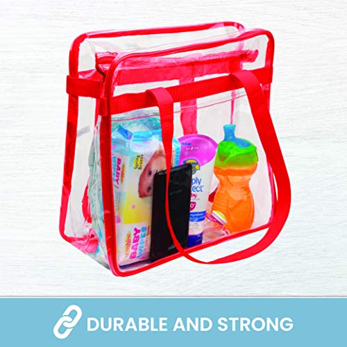 Bags for Less [Set of 2] Clear Bag Stadium Approved with Handles And Zipper - 12 inch x 12 inch x 6 inch4