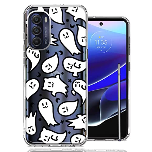 Mundaze - For Motorola Moto G Stylus 5G 2022 Kawaii Manga Cute Halloween Ghosts Spirits Design Case Slim Hybrid Shockproof Hard Shell Soft Tpu Heavy Duty Protective Phone Cover #TOP16