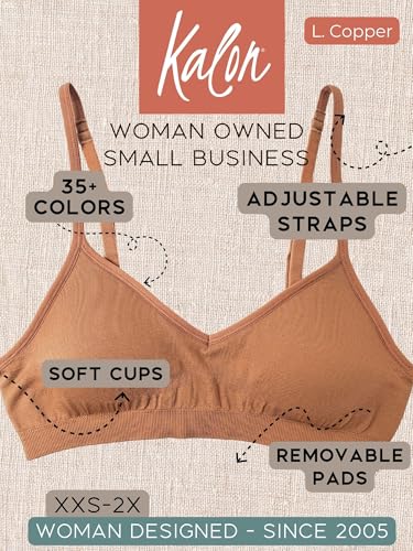 Image of Kalon Women's 4 Pack Demi Padded Bralette Wireless Comfortable Bra