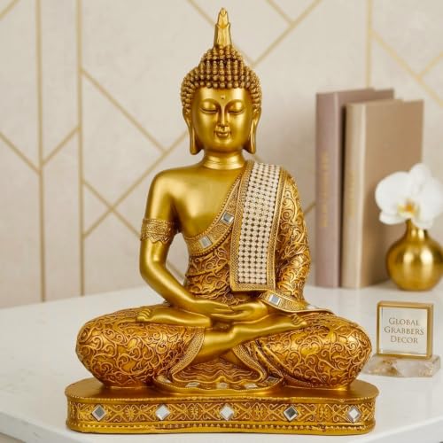 Global Grabbers new 25 Centimetre Meditating Sitting Buddha Statu...