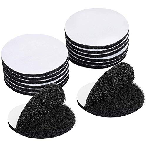 Dokpav 15 Pièces Noir Scratch Autocollant Double Face,Bande Auto-Adhésif, Adhesif Double Face Extra Fort, Rond (6 x 6 cm)