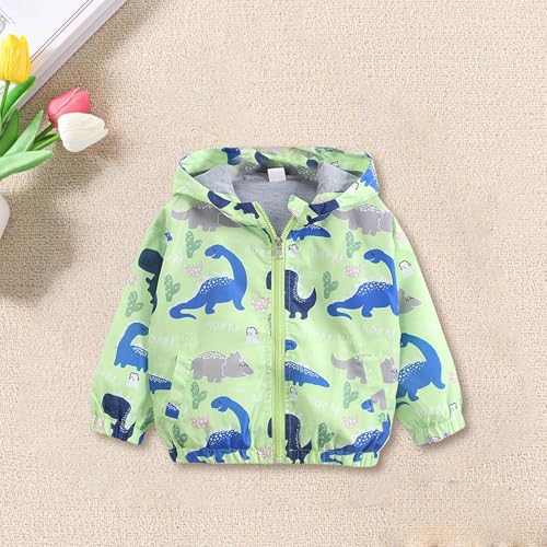 Toddler Boys Girls Jacket Cute Cartoon Print Zip Up Hooded Trench Lightweight Kids Coats Windbreaker Fall Fashion Outerwear3