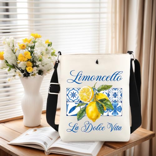 WCGXKO Italian Lemons Crossbody Bag Italian Islands Merchandie Limoncello per Favore Canvas Bag3