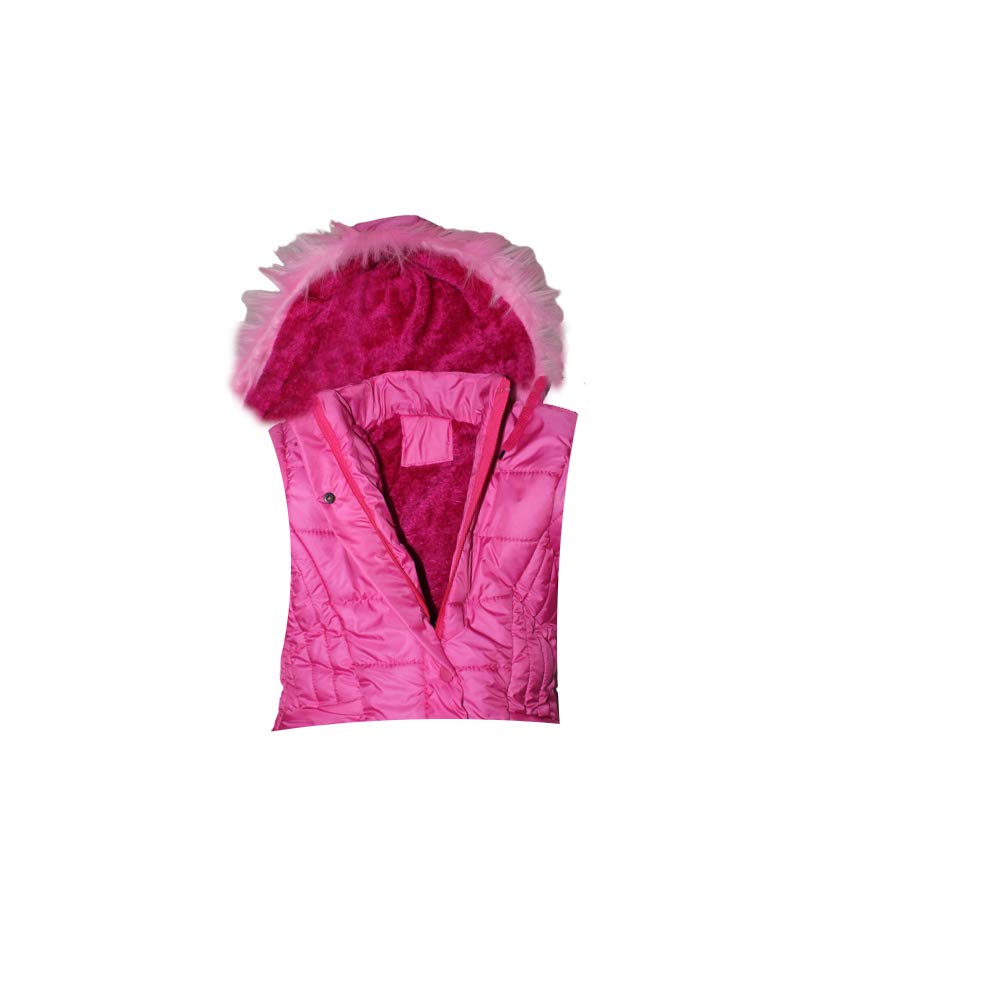V4U Kid's Girl's Winter Wears Full Sleeve Hooded Jacket (Pink,9-10 Years) 2
