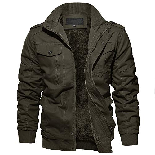 Tactical Jacket for Men Army Jacket for Men Cotton Field Jacket Men Military Cargo Jacket Coat Bomber Jacket for Men Green