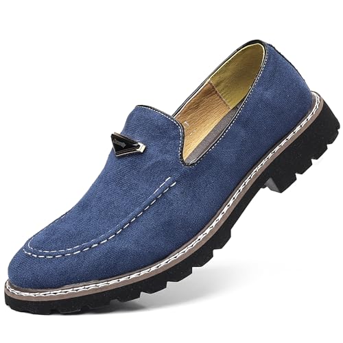 Image of Coramtty Men's Dress Loafers Classic Comfort Vintage Suede Slip On Business Work Driving Walking Casual Shoes