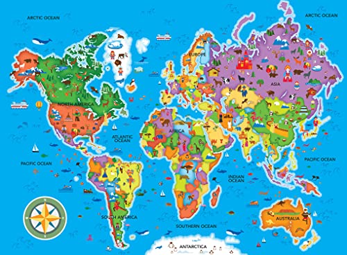 MasterPieces Rompecabezas Educativo 60 Piezas para Niños - Mapa Mundial - 16.5"x12.75" miniatura 2