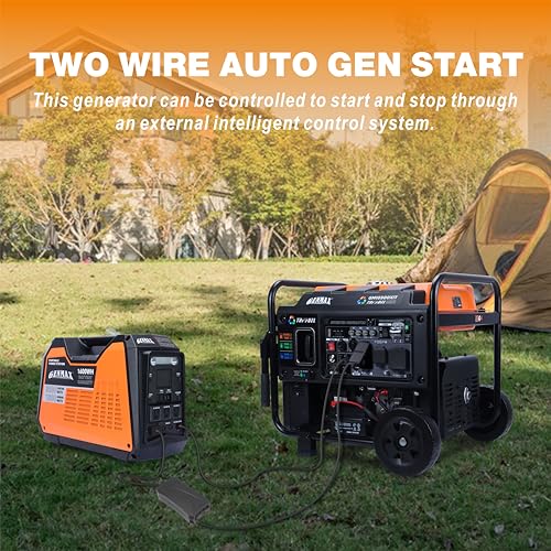 Image of GENMAX 10500 Peak Watt Tri Fuel Open Frame Inverter Generator,with ATS,Quiet Technology,CO Sensor,digital display and 50A,Ideal for Home backup,contruction site and RV Camping (GM10500XiT)