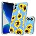 Flocute Clear Floral Case for iPhone 11 Floral Case Flower Pattern Slim Girly Protective Case with Soft TPU Bumper Hard PC Back Cover (Sunflower)