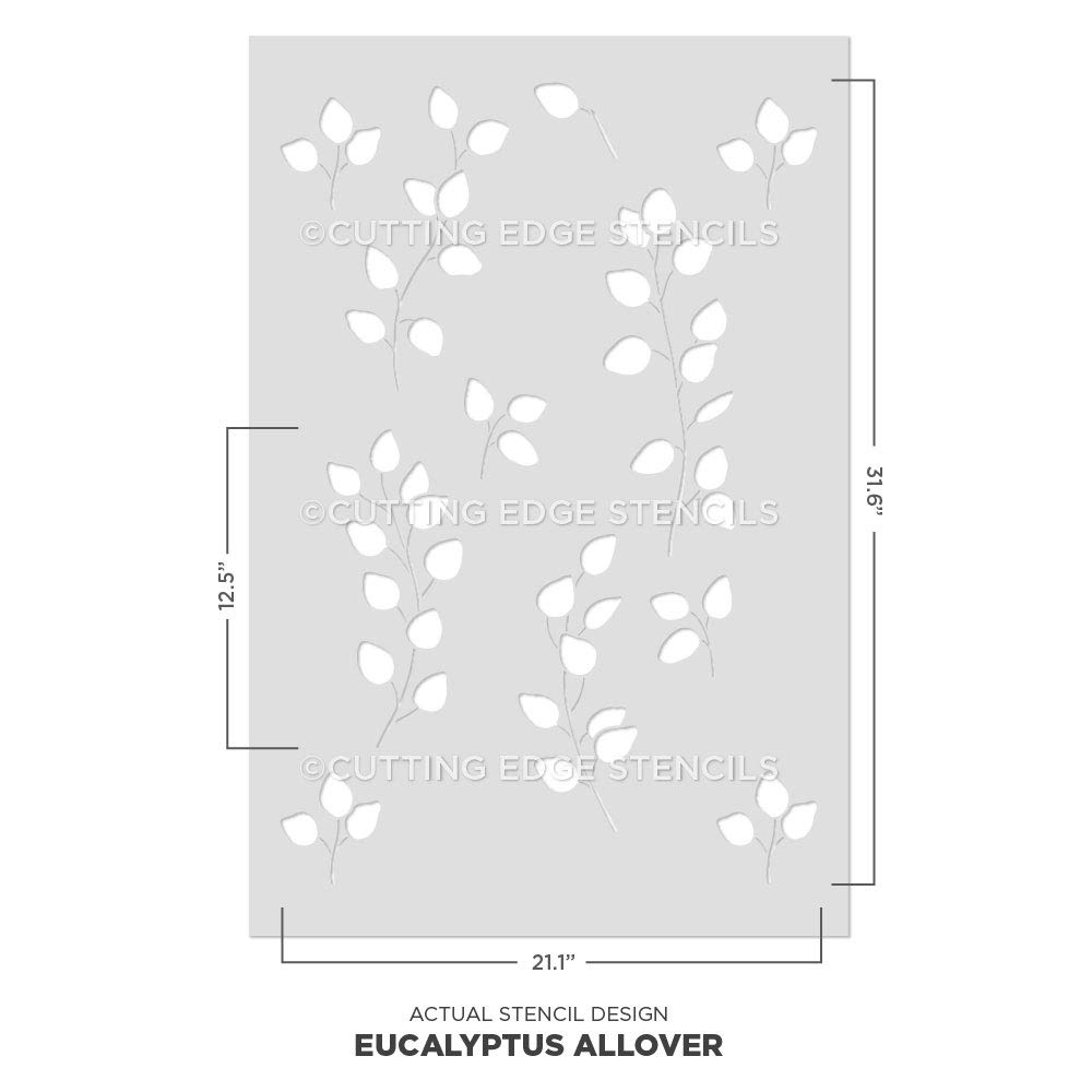 Eucalyptus Wall Stencil - Reusable Floral Stencil For Walls & Floors, DIY Home Decor, Save On Room Makeover