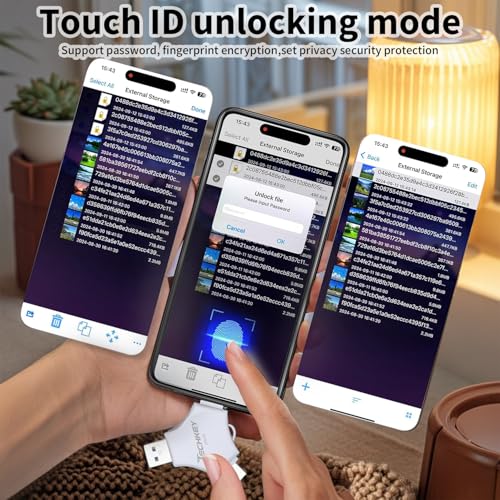 Image of USB Flash Drive for iPhone /iPad, MFi Certified 3in1, 256GB, Silver | External Memory Photo Storge Keeper, Type c /USB 3.0 High Speed, Compatible with Android /PC, Picture /Video /Data Backup