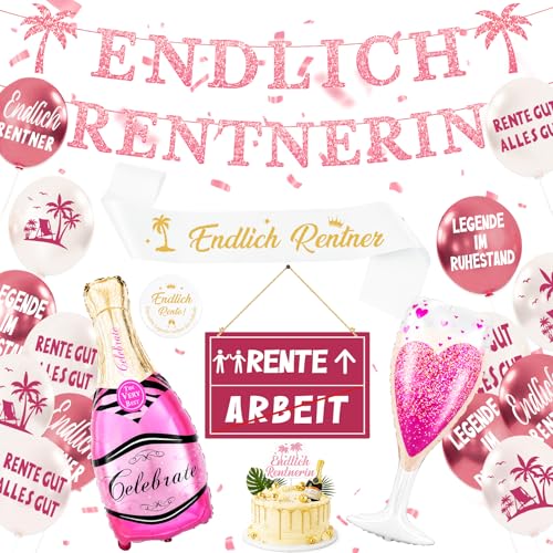 WenmthG Rente Deko Roségold Set Deko Ruhestand Deko Männer Frauen