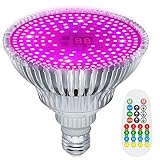 MZVUL LED Grow Light Bulb Timing 100W Full Spectrum Plant Light Bulb Dimmable with 3 Modes Auto On/Off Grow Lights for Indoor Plants Garden Flowers Vegetables Greenhouse Hydroponic Growing (E26/E27)