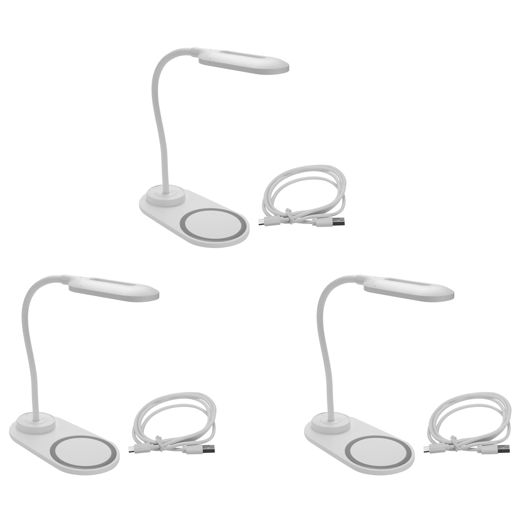 Hndhbfgrt 3X Dimmable LED Desk Lamp with Wireless Charger, Charging Desk Light Flexible Rotation Press Control Night Light