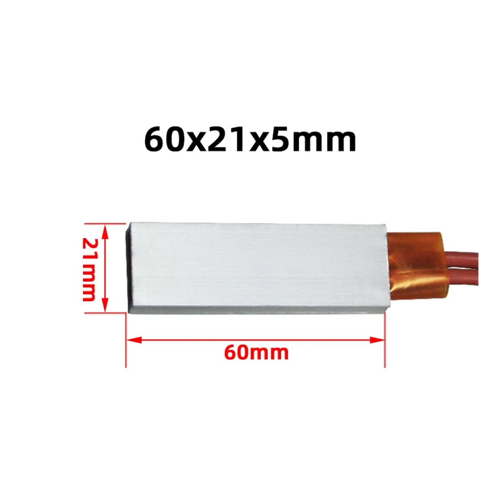 Placa de calefacción termostática PTC, Elemento Calefactor PTC, Placa calefactora de cerámica de Temperatura Constante de 220V, 60x21mm, 1 Unidad(220v 120 Celsius)
