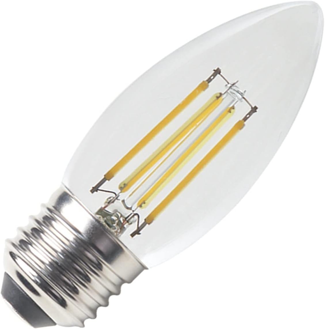 3V C35 LED Filament Bulb 2W E26/E27 Screw Base Warm White 2700K for Solar Power Pendant Light Street Light Solar Chandelier 4-Pack