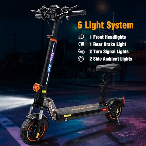 Image of Electric Scooter Adults 1600 /4000 /6000W Motor 50 Miles Long Range & 40 /45 /50 MPH Top Speed 10 inch Off Road Tire Folding E-Scooter 60V /48V 20.8AH Battery Kick Scooter with Detachable Seat for Commuter