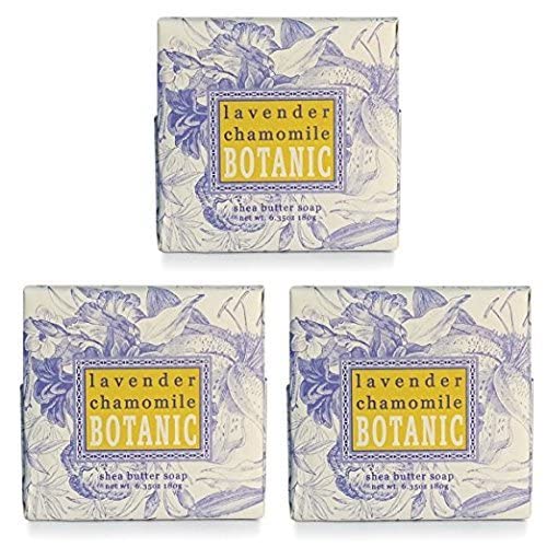 Greenwich Bay Lavender Chamomile Soap - Enriched with Shea Butter, Cocoa Butter and Essential Oils of Lavender and Chamomile - 6.35 Oz Botanic Vegetable Soap Bar by Greenwich Bay Trading Company