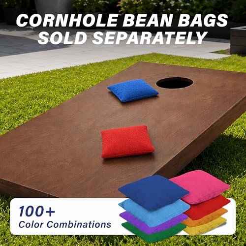 Image of GoSports 4 ft x 2 ft Regulation Size Wooden Cornhole Boards Set with Dark Brown Finish - Includes Carrying Case