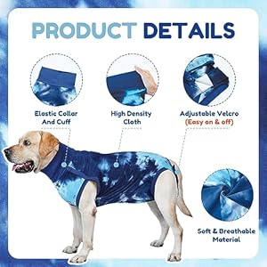 Breathable dog recovery suit for malefemale tie dye blue dog onesie for abdominal wounds cone e collar alternative after surgery to anti licking professional surgery suit for dogs   cucciolini doodles