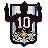Three Time Champion Patch Argentina #10 Soccer Embroidered Iron On