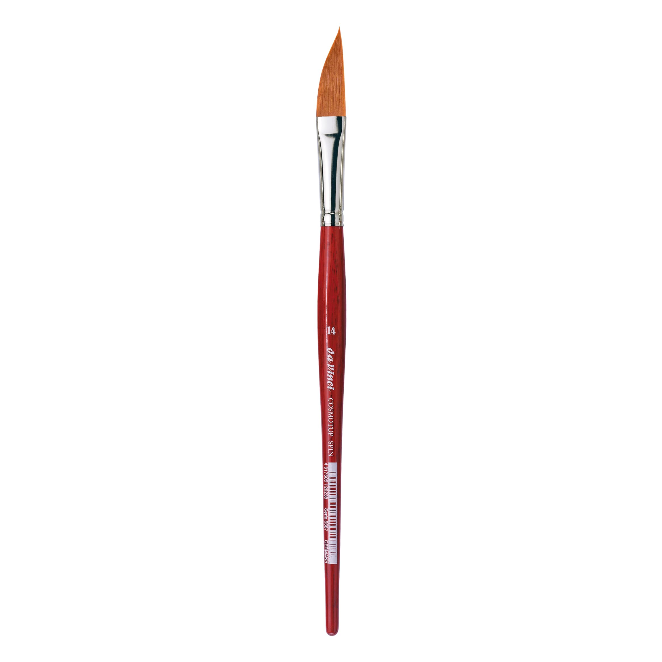 da Vinci Watercolor Series 5587 CosmoTop Spin Paint Brush, Slant Liner Synthetic with Red Handle, Size 14 (5587-14)