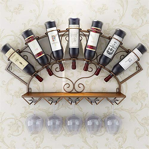 Range-bouteille mural rouge étagère vin salon 86cm