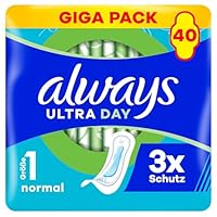 Always Ultra Day Damenbinden Normal (Größe 1) 40 Stück, Super Saugfähig Und Ultra Dünn, Für Die Periode
