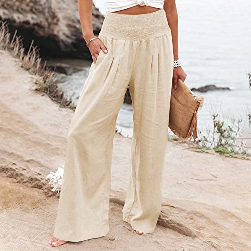 Women's Dress Pants Solid Wide Leg Casual Sport Trousers Straight Leg High Waist Pants Casual Trousers Sweatpants4