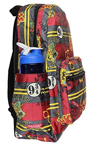 Harry Potter Hogwarts of Witchcraft and Wizardry Alumni Patch Gryffindor Allover Print Backpack Book Bag3