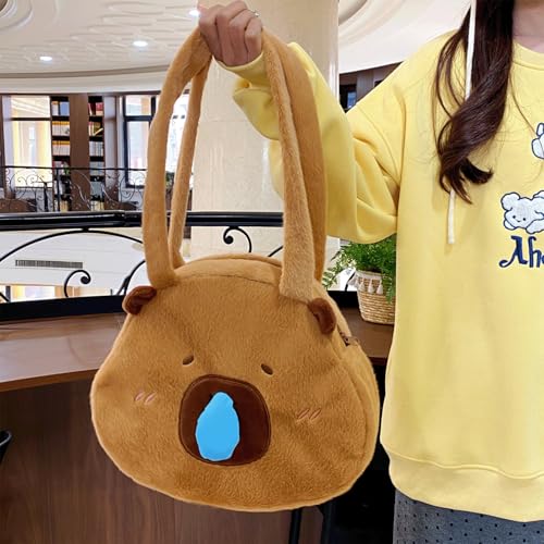 Capybara Purse Plush Cute Capybara Shoulder Bag Kawaii Adorable Capibara Bag Animal Fluffy Purse for Women Kids3