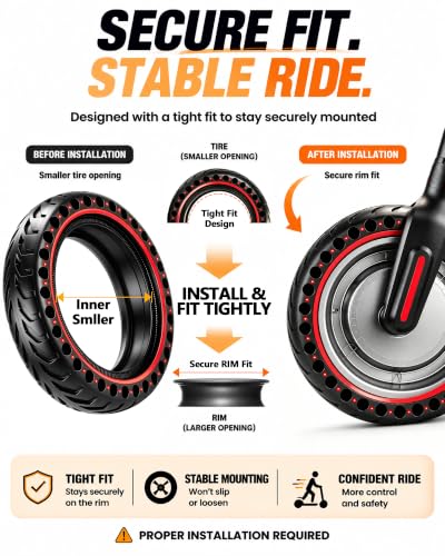 BABEJIA 8.5x2.0 (50/75-6.1) Solid Scooter Tires, 2 Pack, with Tools - image 6