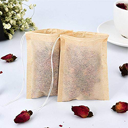 Tea Filter Bags for Loose Tea - 1-Cup Capacity, Disposable Tea Infuser Drawstring Empty Bag by Angooni (3.15\" x 3.94\") - 100 PCS - Thumbnail 6