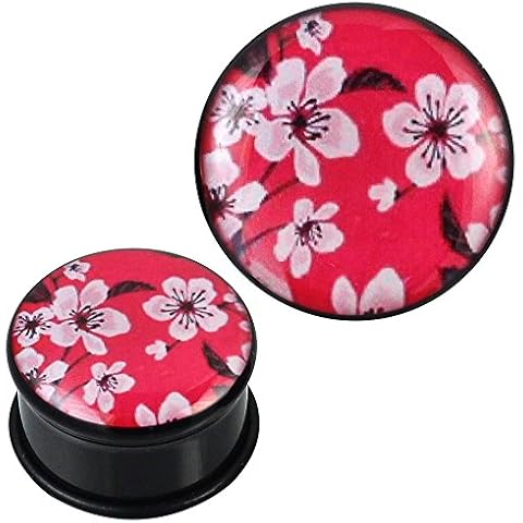 Chic-Net Cherry Blossom Pink Plug Earrings Cover