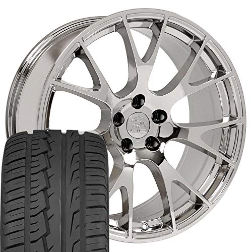Oe Wheels Dg69 22 Inch Rims And Tires Fit Ram Hellcat Style 5x139.7 22x10 Chr...