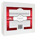 Crystalware Heavy Weight Plastic Soup Spoons 100/box, White