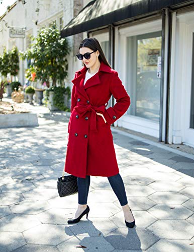 ACECOZY Women's Superior 100% Wool Trench Coat, Classy Long Wool Coat with Belt4